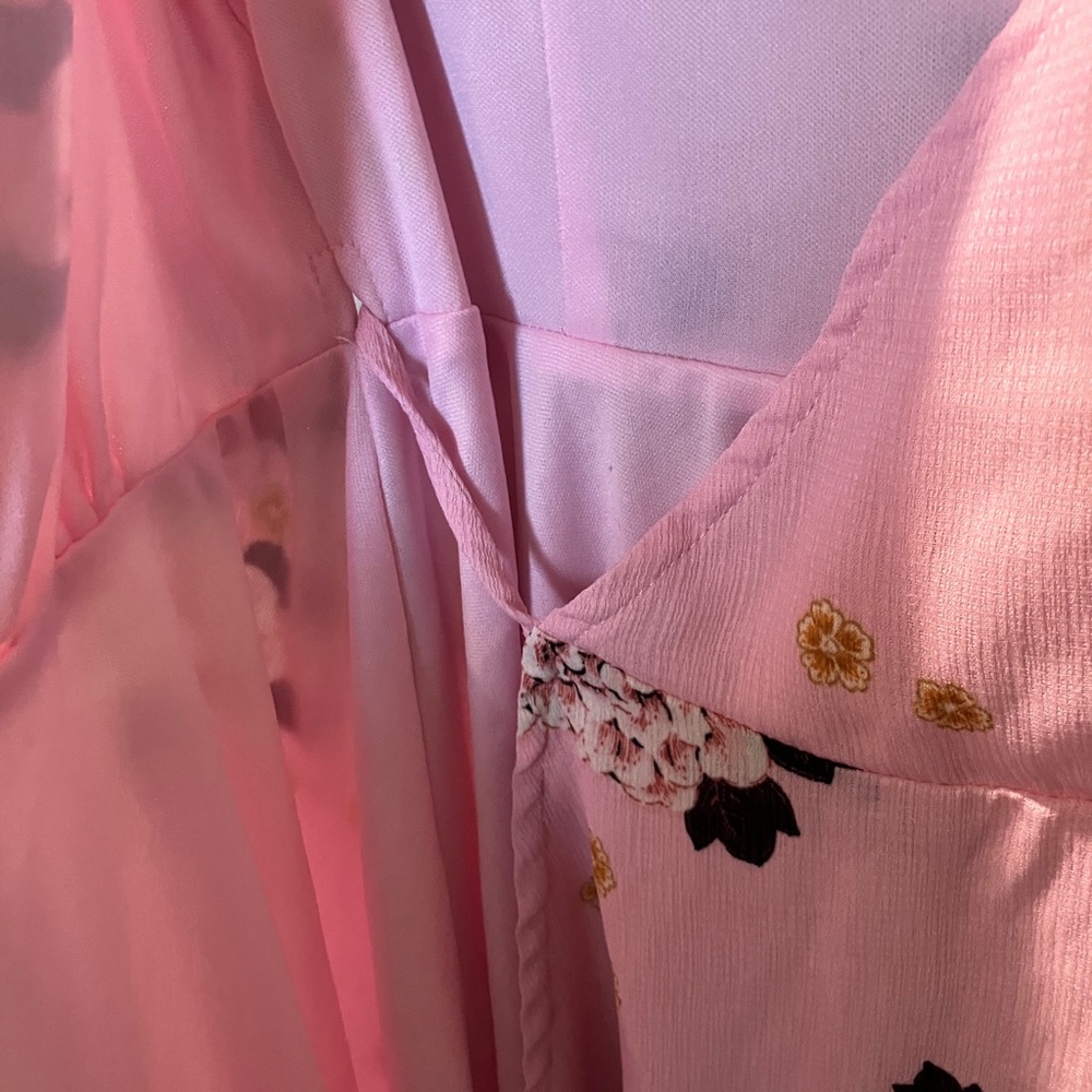 Floral Pink Wrap Dress - Picture 7 of 7